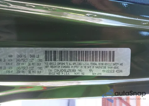 2020 Jeep Wrangler Unlimited Sport 4X4 z USA, uszkodzony, nr VIN 1C4HJXDN9LW291064